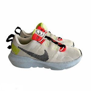 Nike Kids 11C Crater Impact Running Shoe Sneaker Light Bone Stone Lime Orange
